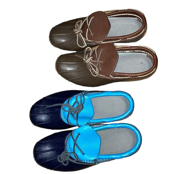 LL Bean Women's Bean Boots Rubber Mocs. Duck Boots. 2 Pair. Sz. 7M (Fit Like 8M) - Picture 1 of 5